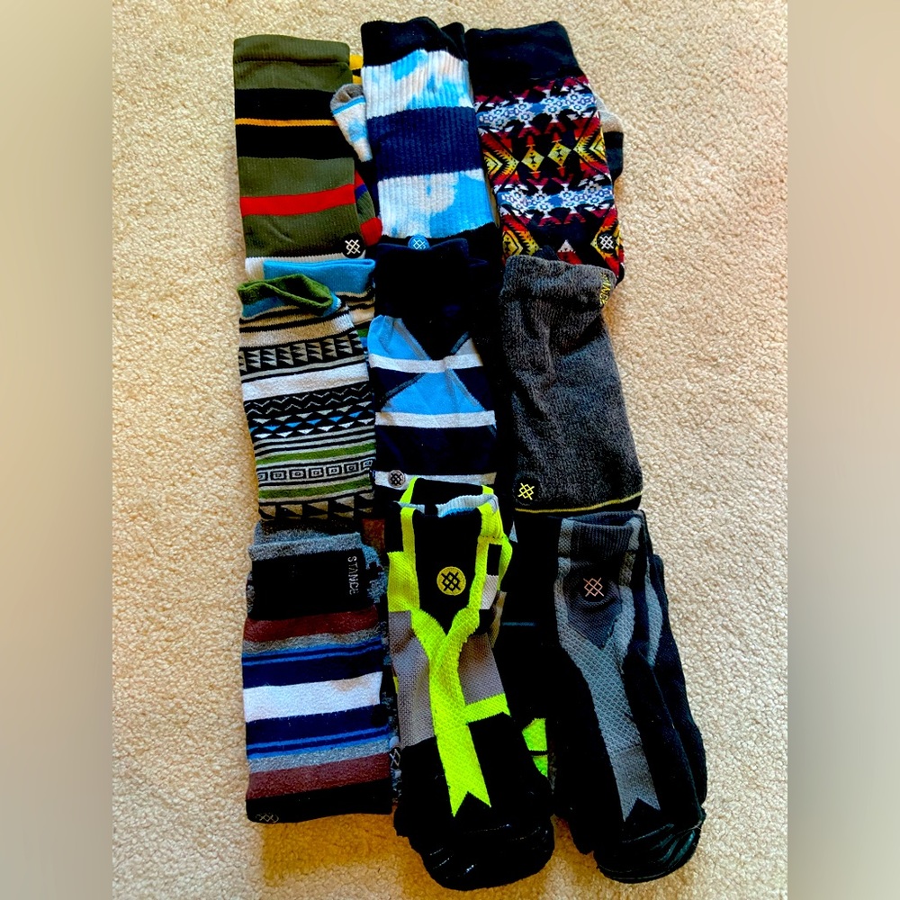 9 pair Men’s L/XL Stance socks